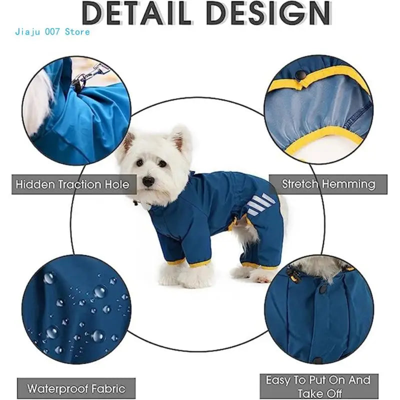 Waterproof Dog Raincoat – Windproof Walking Suit for Small Dogs Dog Raincoat Vue