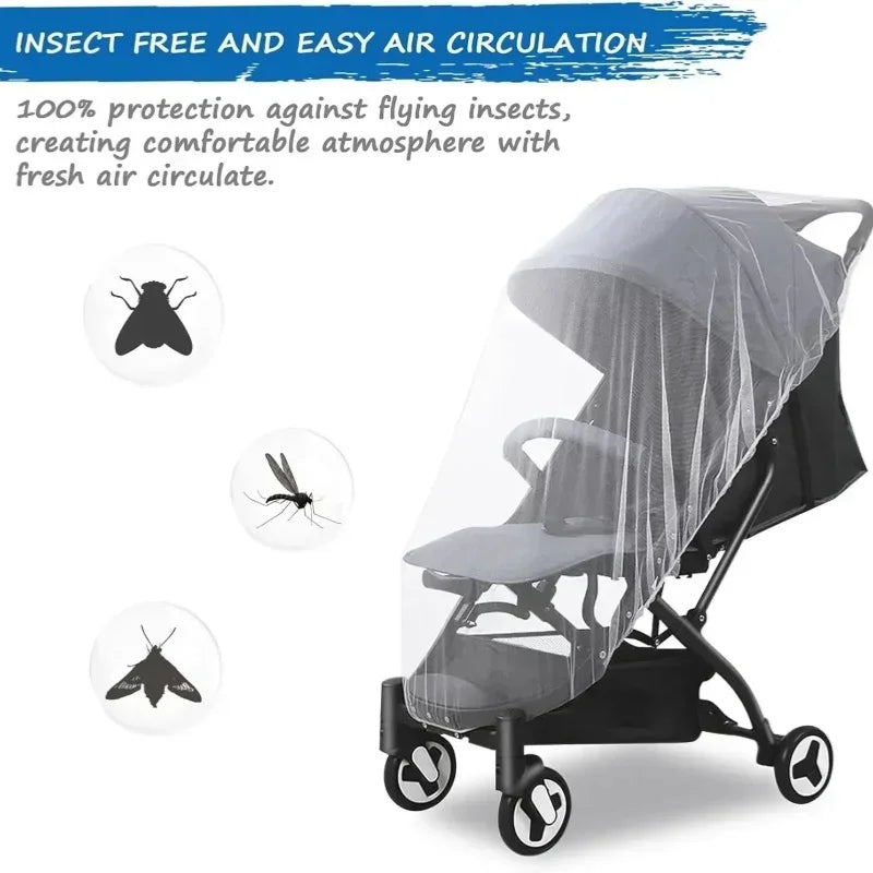 1-20PCS Universal Stroller Mosquito Net Full Half Enclosure Breathable Fine Mesh for Infant Carriage Outdoor Travel Protection Vue