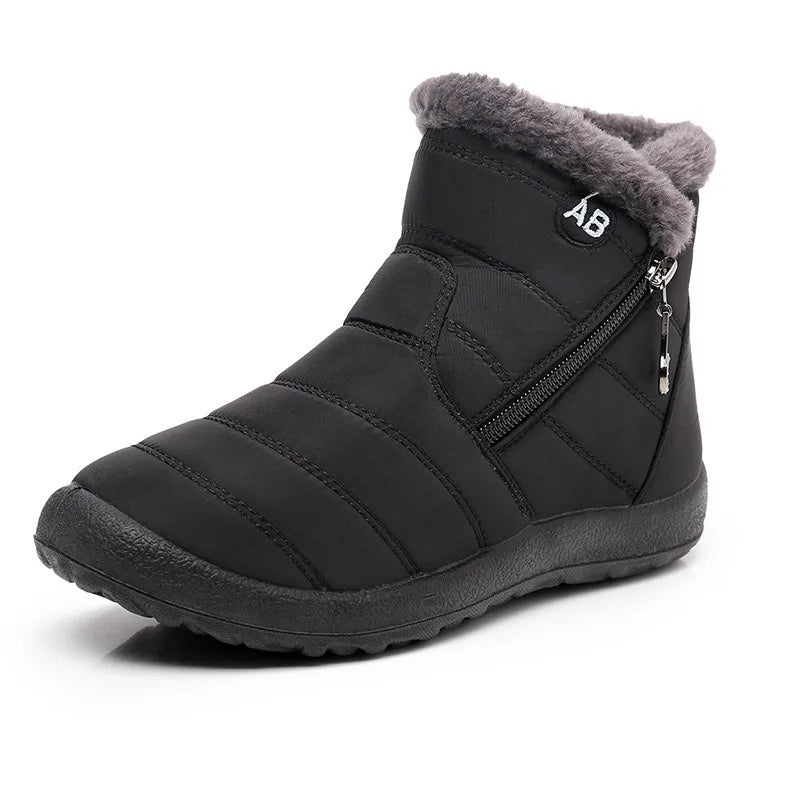 Women's Men Winter Snow Boots Side Zipper Velvet Lined Ankle Boots Winter Snow Boots Vue