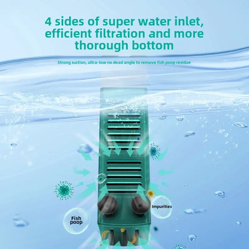 Mini Fish Tank Built-in Filter Water Purification Circulation Oxygen Generation Wave Rain Small Filter Water Pump Small Tank Vue