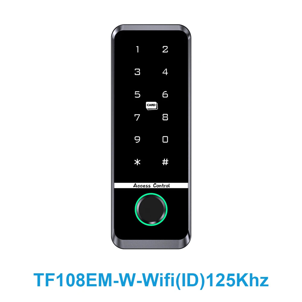 Support Tuya app WIFI fingerprint door lock IC card reader controller outdoor keyboard waterproof access control system Vue TF108EM-W-Wifi