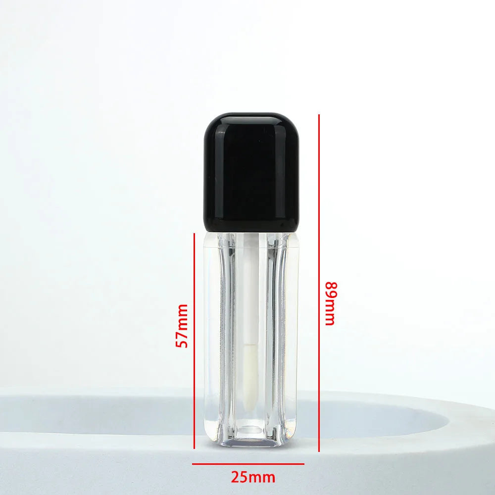 7ml Lip Gloss Tube Unique Cosmetic Lipgloss Container Empty Lip Oil Package with Applicator Private Label Wholesale Vue black 40pcs
