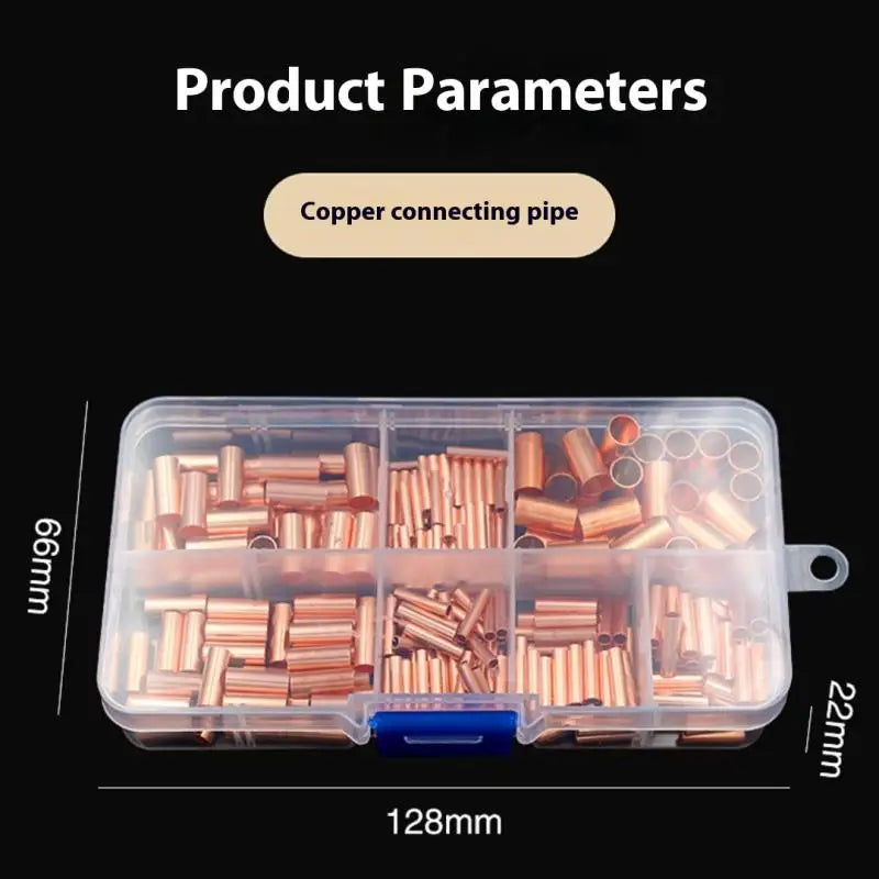 125/250/414/578Pcs Non Insulated Electrical Butt Terminal Assortment Kit Wire Ferrules Set 7 Size Copper Crimp Connector Vue