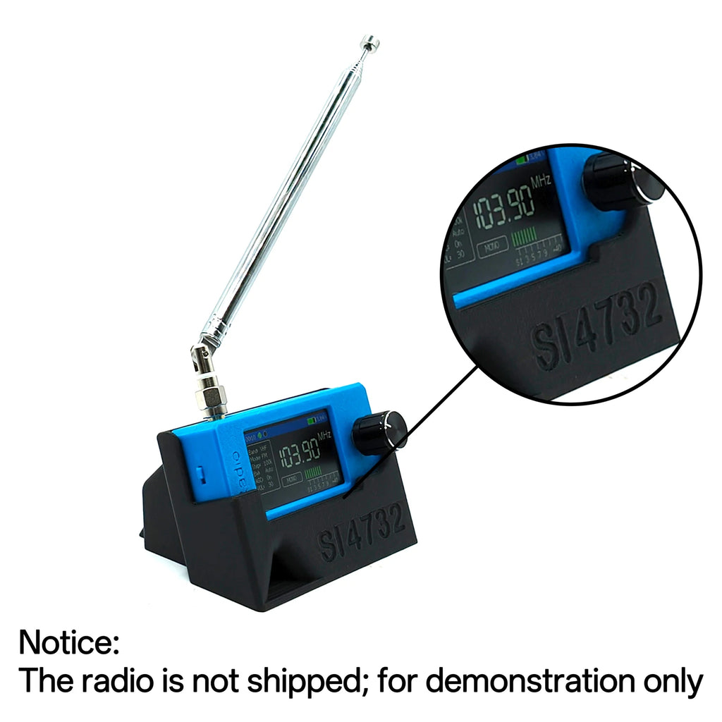 ATS MINI SI4732 DSP Radio Case & Universal Bracket 3D Print Radio Receiver Stand Vue