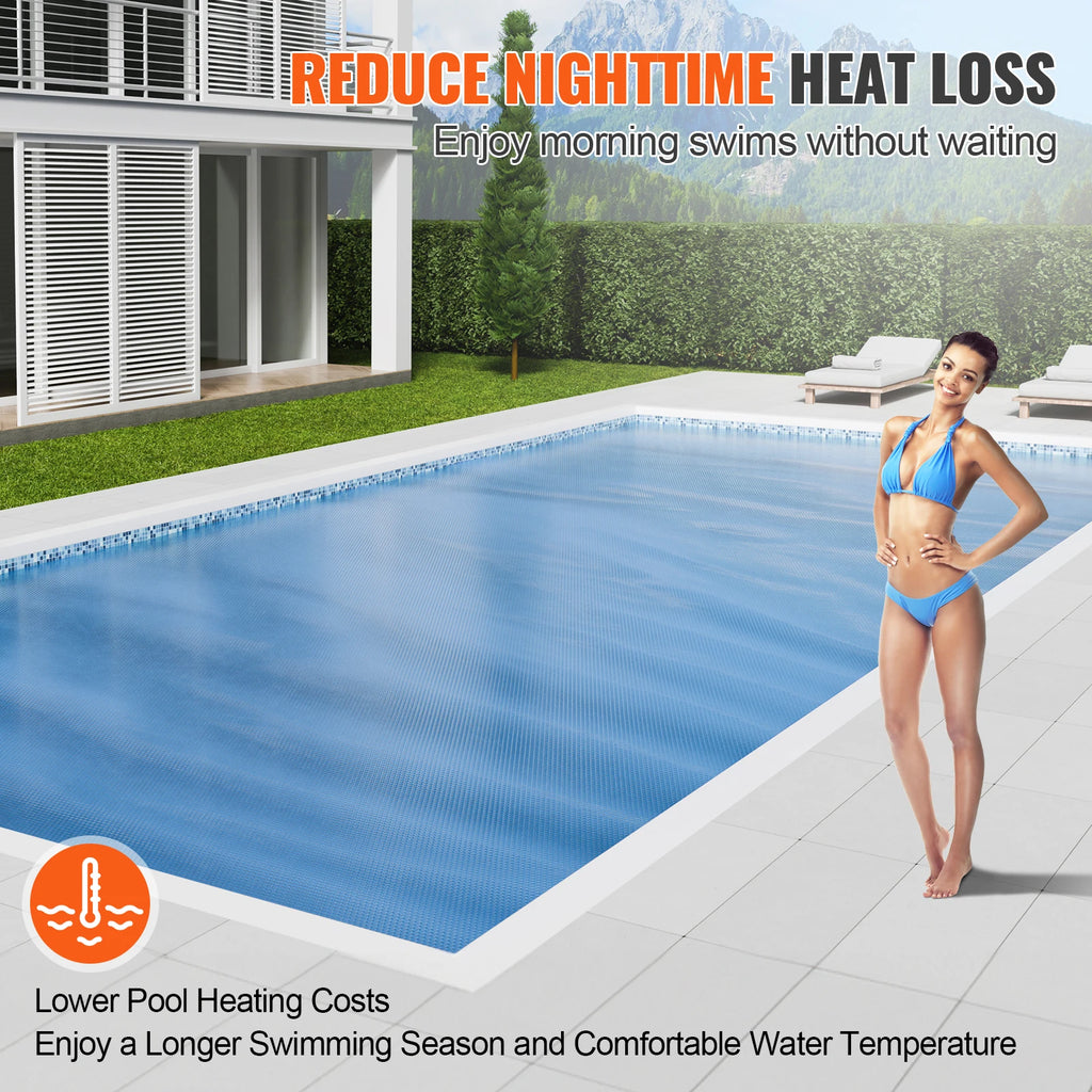 SucceBuy 12 Mil Rectangle Solar Pool Cover – Inground & Above Ground Solar Pool Cover Vue