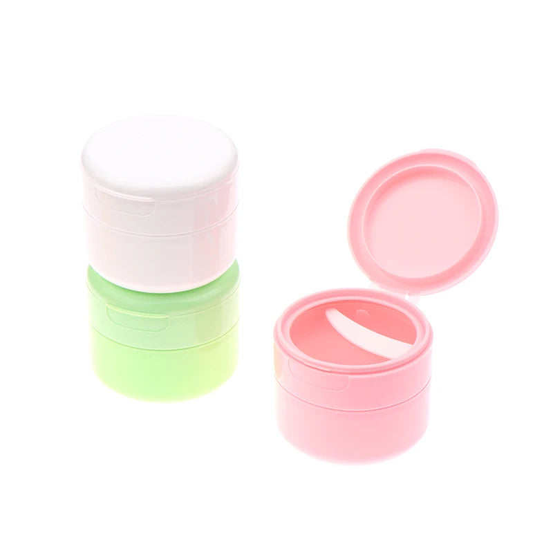 100/150g Empty Pot Flip Cover Makeup Jar With Spoon Refillable Bottles Travel Face Cream Lotion Cosmetic Cotton Pad Container Vue