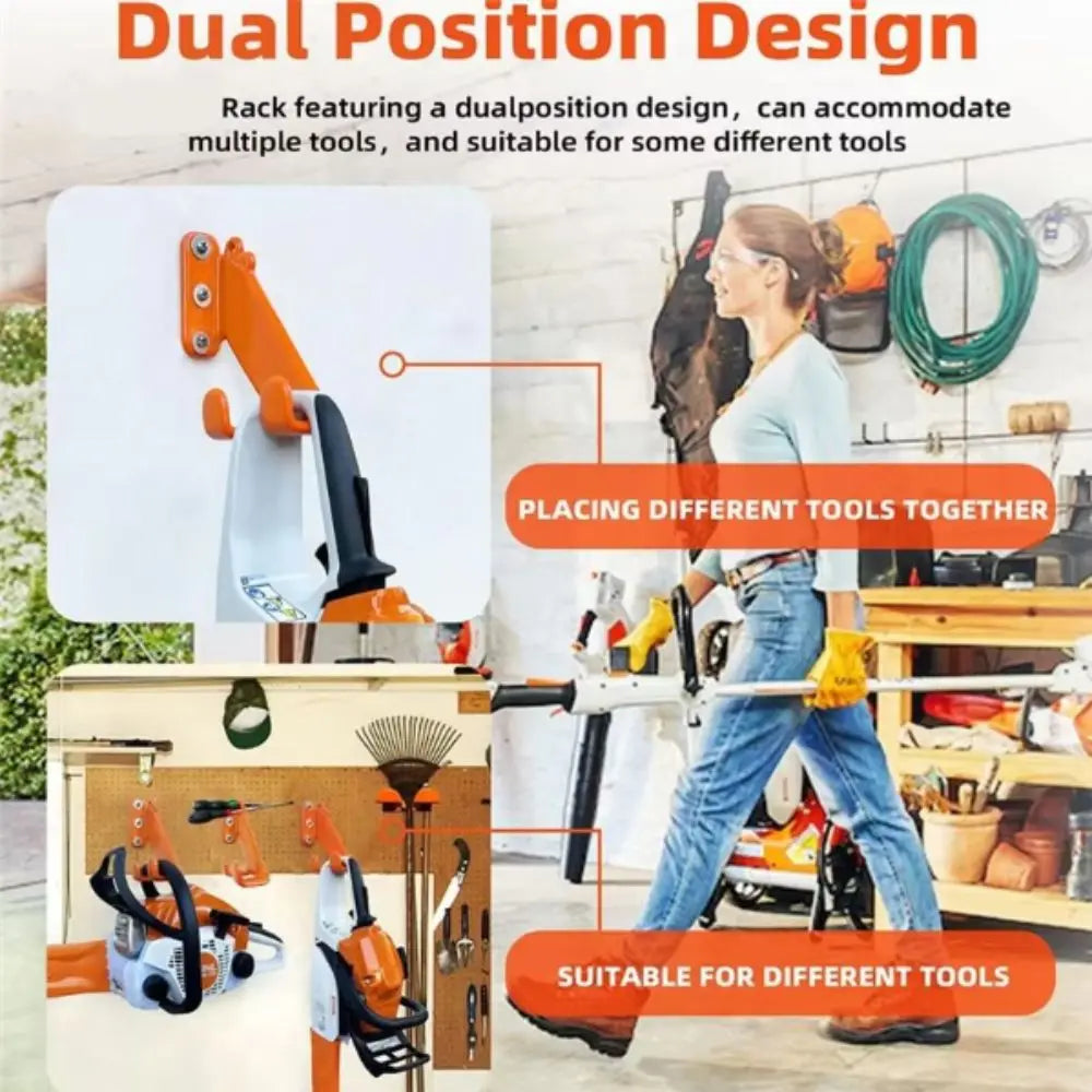 Wall Mount Heavy-Duty Chainsaw Hook Rust-Proof Anti-Slip Hooks Chainsaw Hanger Space-Saving Metal Garage Storage Rack Power Tool Vue