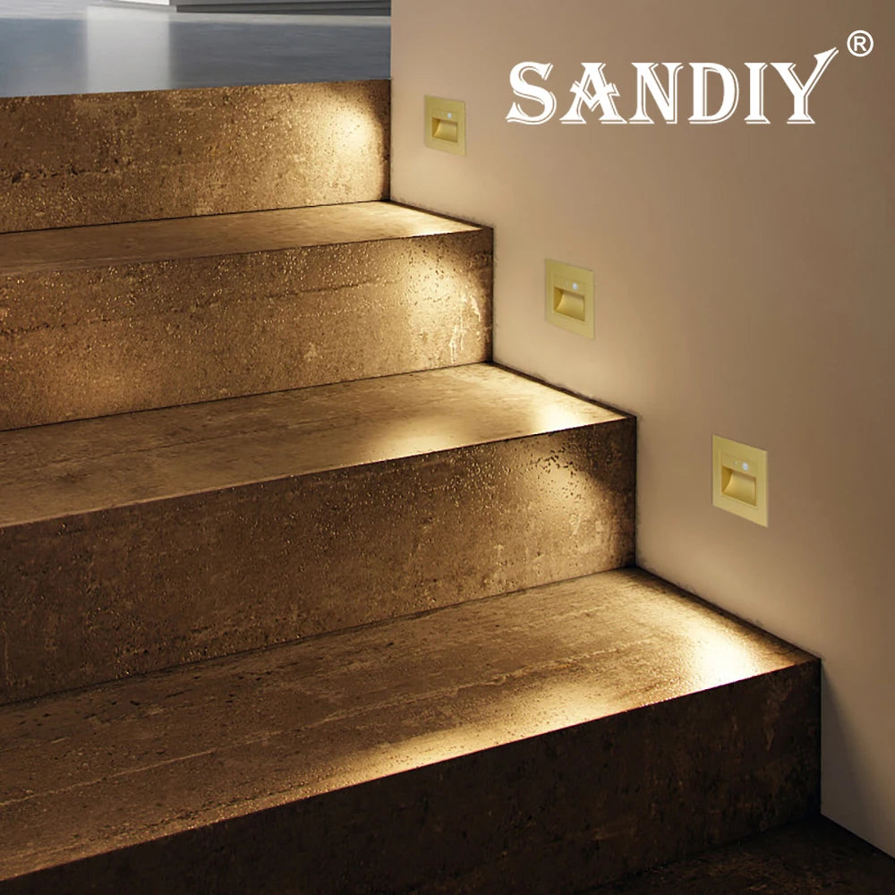 SANDIY Recessed LED Stair Light with Motion Sensor & Voice Control Recessed LED Wall Light Vue