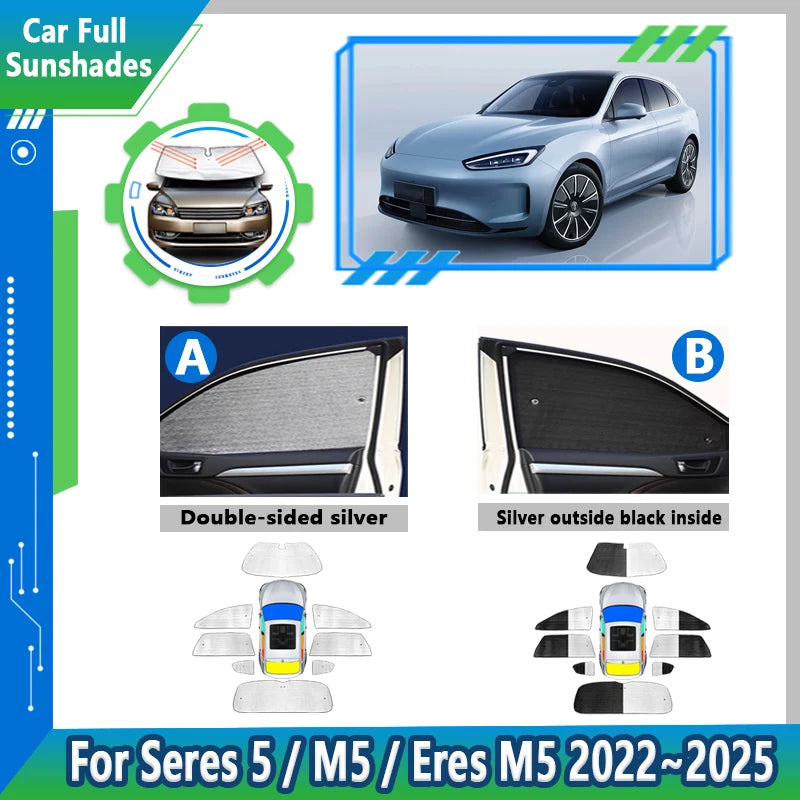 Car Sunshade For AITO M5 Seres 5 EV 2022 2023 2024 2025 Seres Eres M5 Window Visor Anti-UV Privacy Protect Coverage Accessories Vue