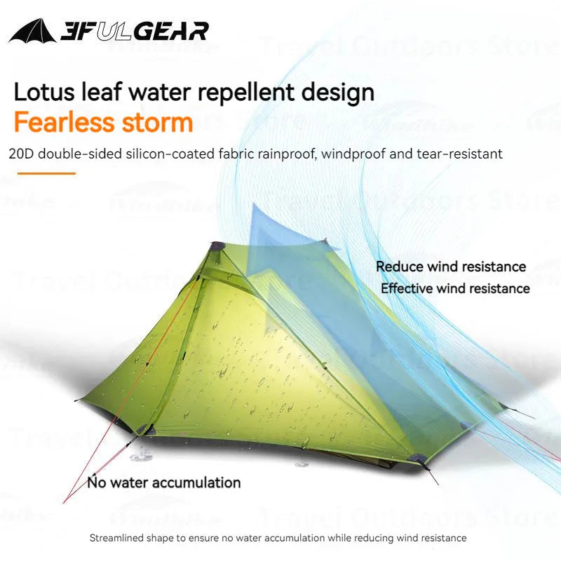3F UL GEAR LanShan 2 Pro Floor Cloth – Ultralight Tent Footprint Tent Floor Cloth Vue