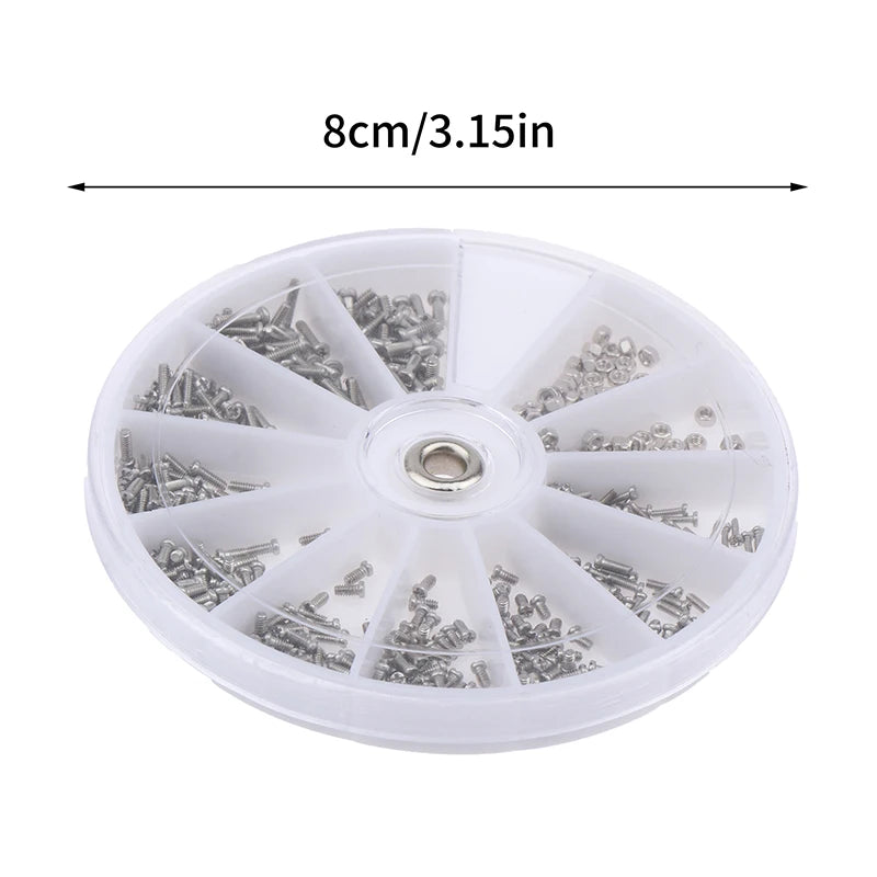600pcs/set Universal Micro Glasses Sunglass Watch Spectacles Screws Nuts Screwdriver Repair Parts Kits Tool Box Vue