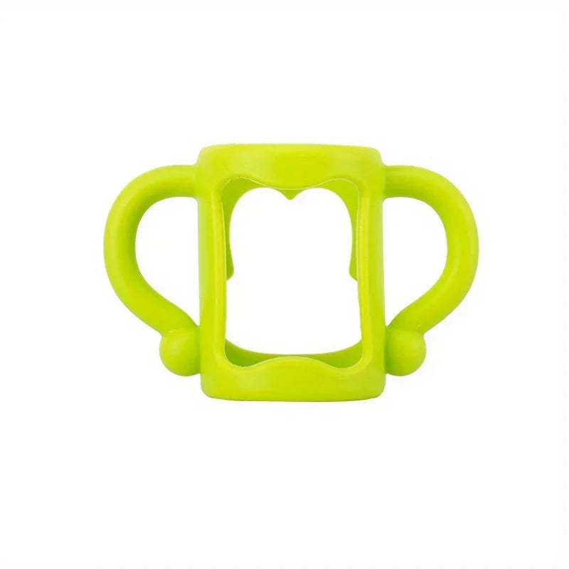 Easy Grip Handle vvocci Silicone Bottle Handle For Narrow Baby Bottles Can Accommodate Most Bottles - BPA-free Soft Silicone Vue B212 Green