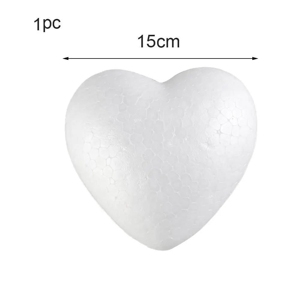 6 8 5 10 Heart Foam Mould White Craft Balls Styrofoam Modelling Vue 15cm-1pc
