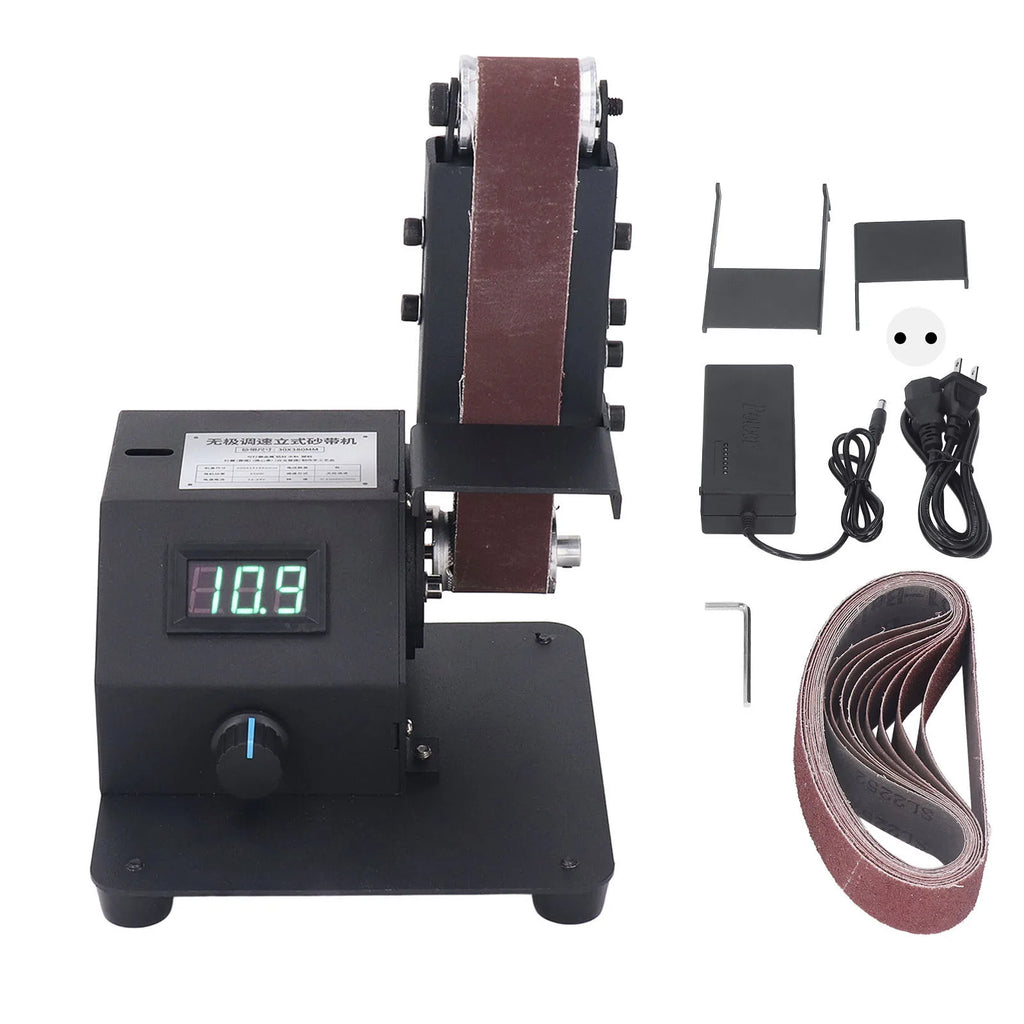 Belt Polishing Machine Sanding Belt Machine Digital Display Abrasive Belt Sander Electric Polishing Grinding Tool Vue