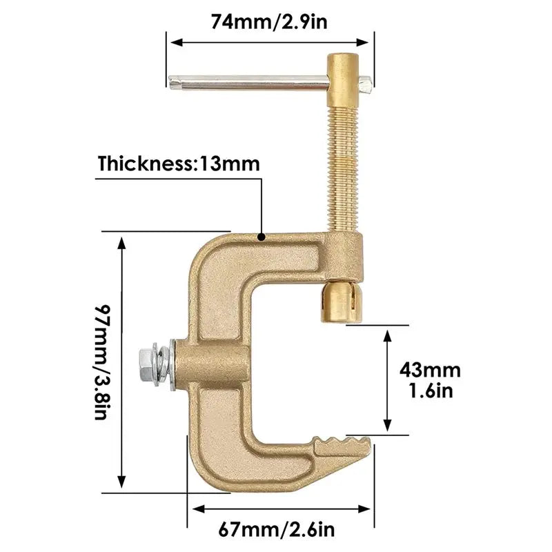 ABKW-3X Welding Ground Clamp, 500A Current G-Type Solid Brass Ground Clamp, 43Mm Jaw Width For Tig Mig MMA Welders Vue
