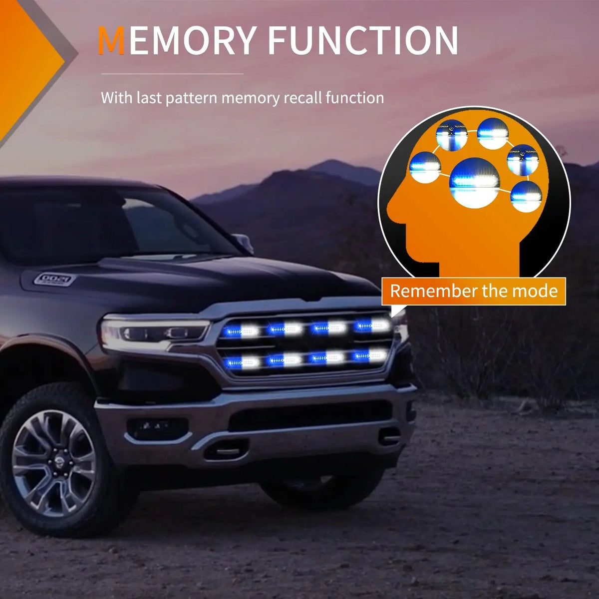 Nilight 12LED Blue White LED Strobe Lights 12V Surface Mount Flashing Warning Hazard Sync Mini Grille for Cars Trucks SUV 8pcs Vue
