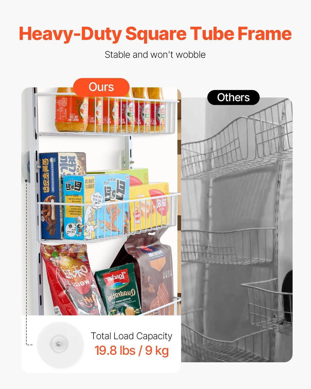 VEVOR Over the Door Pantry Organizer 6–10 Tier Steel Spice Rack Door Pantry Organizer Vue