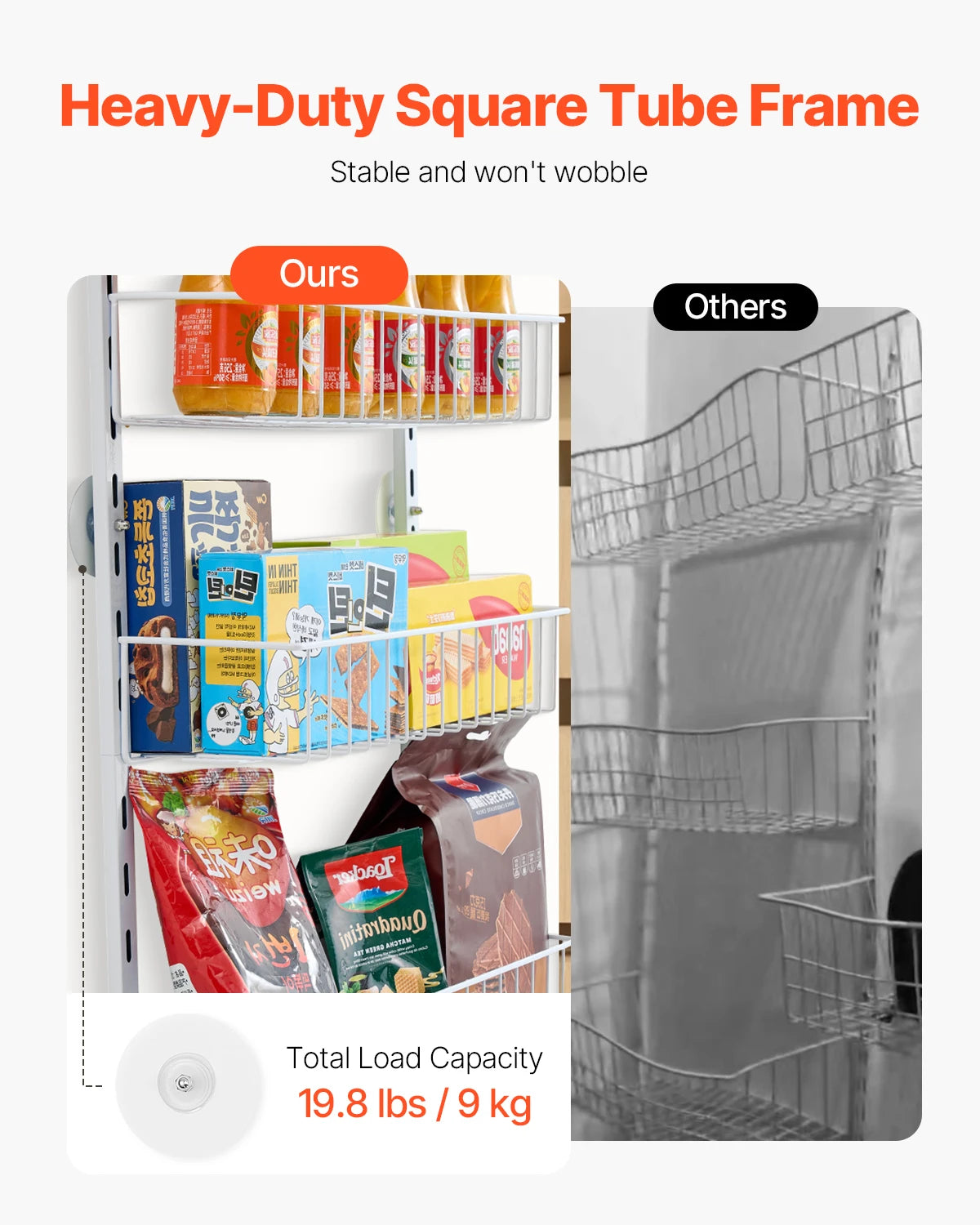 VEVOR Over the Door Pantry Organizer 6–10 Tier Steel Spice Rack Door Pantry Organizer Vue