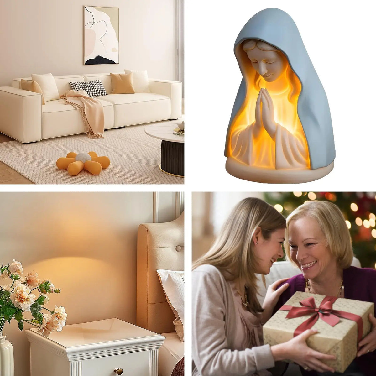 Virgin mary night light Religious Night Light Decorative Table Lamp Soft Eye Protection Desk Accessories for Nursery Reading Vue