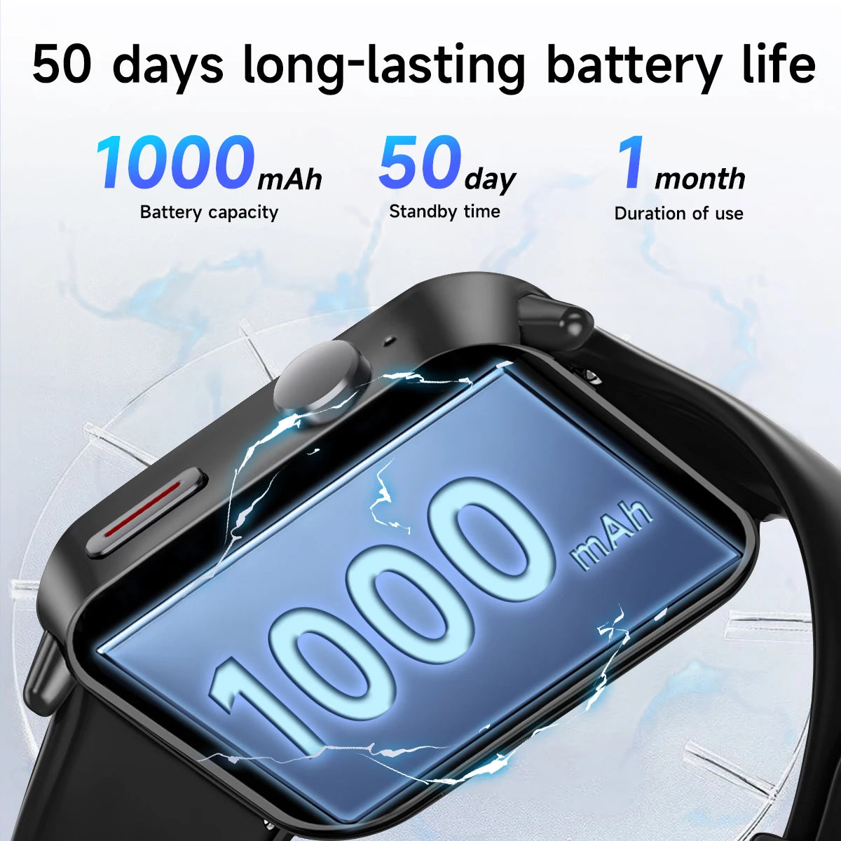 NEW Sport Smartwatch for Android&IOS Bluetooth Call Voice Assistant 1000mAh Large Battery Music Control Men Women Christmas Gift Vue
