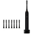 Ultrasonic Electric Toothbrush Rechargeable USB with Base for Adults 6 Modes Sonic Toothbrush IPX7 Waterproof Travel Box Holder Vue black type 3