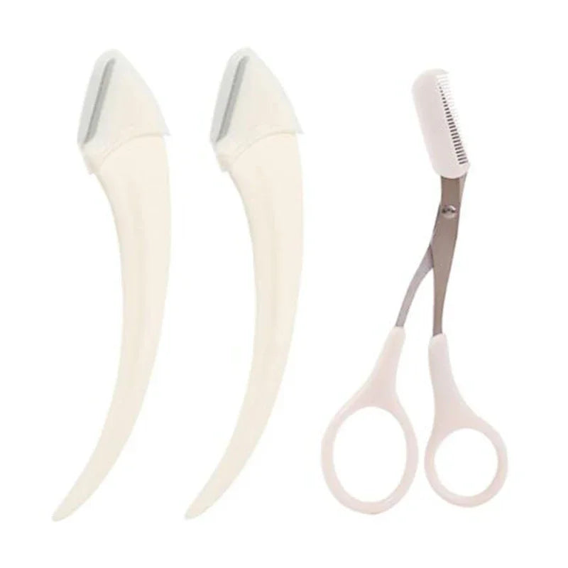 1/2/3Pcs Trimming Razor For Women Knife Eyebrow Face Eyebrow Eyebrow Scissors With Comb Brow Trimmer Scraper Vue