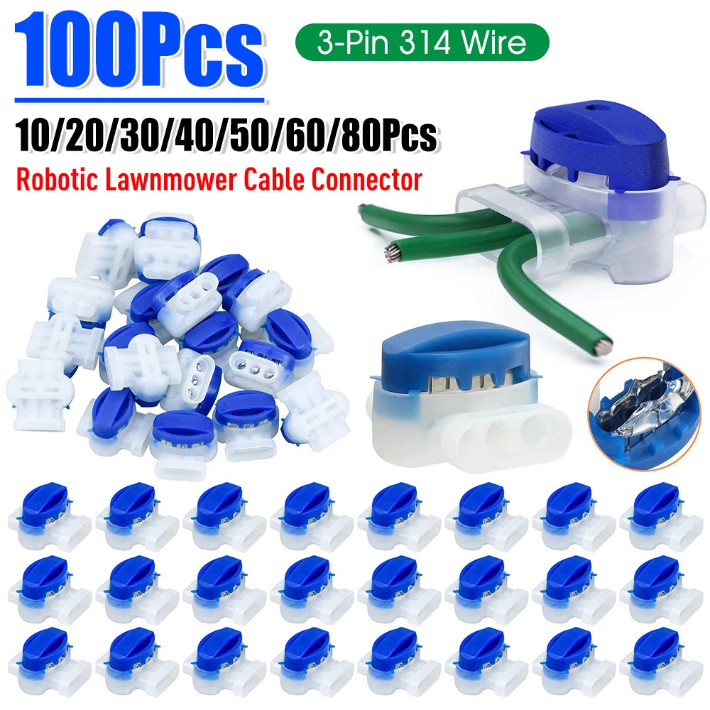 Waterproof 3-Pin Cable Connectors for Robotic Lawnmowers Lawnmower Cable Connector Vue