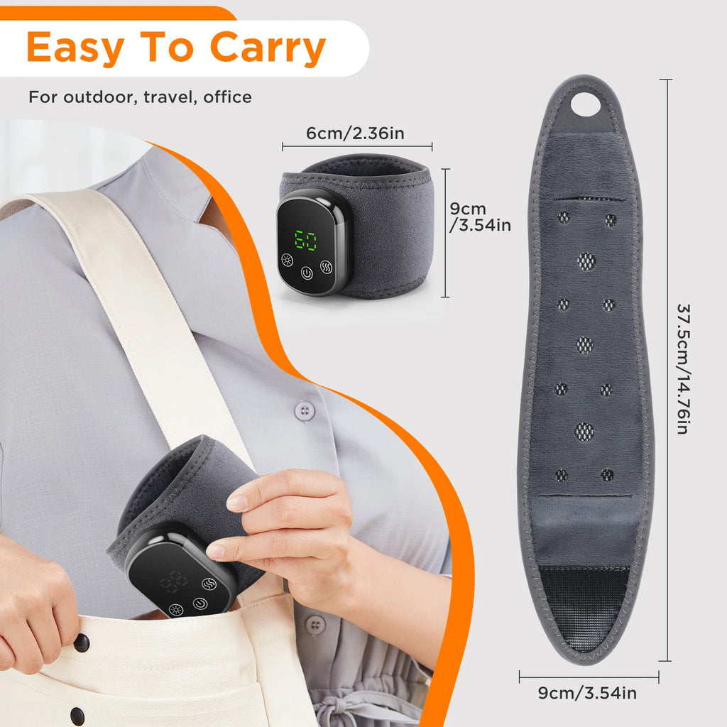 Cordless Heated Wrist & Ankle Massager | 5 Heat 3 Vibration Heated Massager Wrap Vue