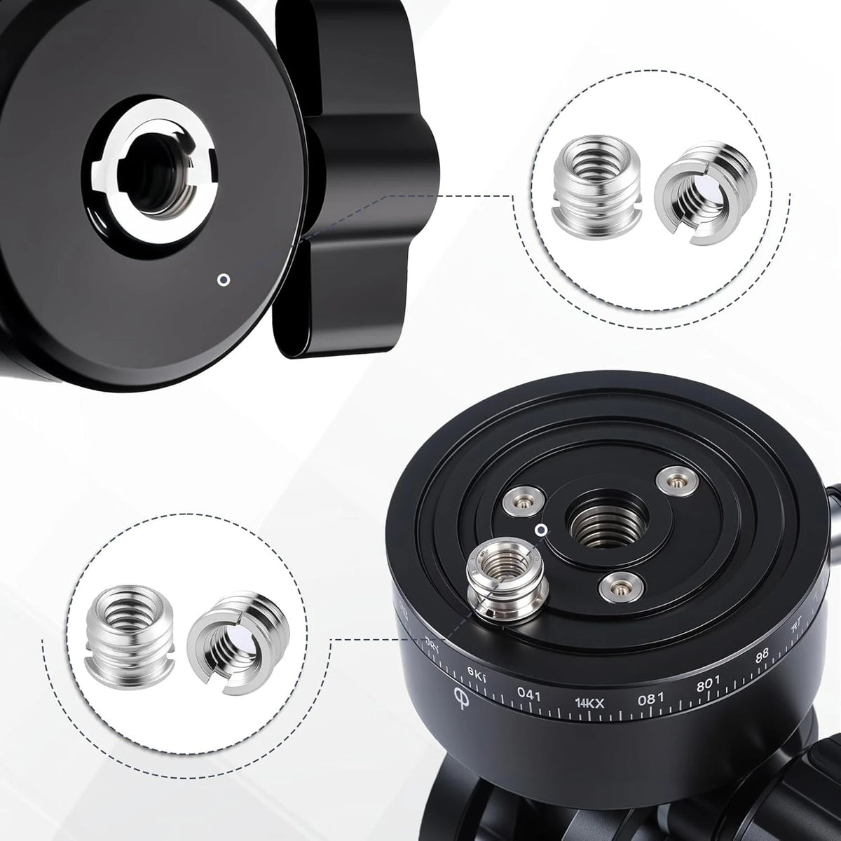 5Pcs Camera Screw Nut 1/4 To 3/8 Inch Convert Screws Standard Adapter Screw Quick Release Screw Tripod Mount Adapter Screw Vue