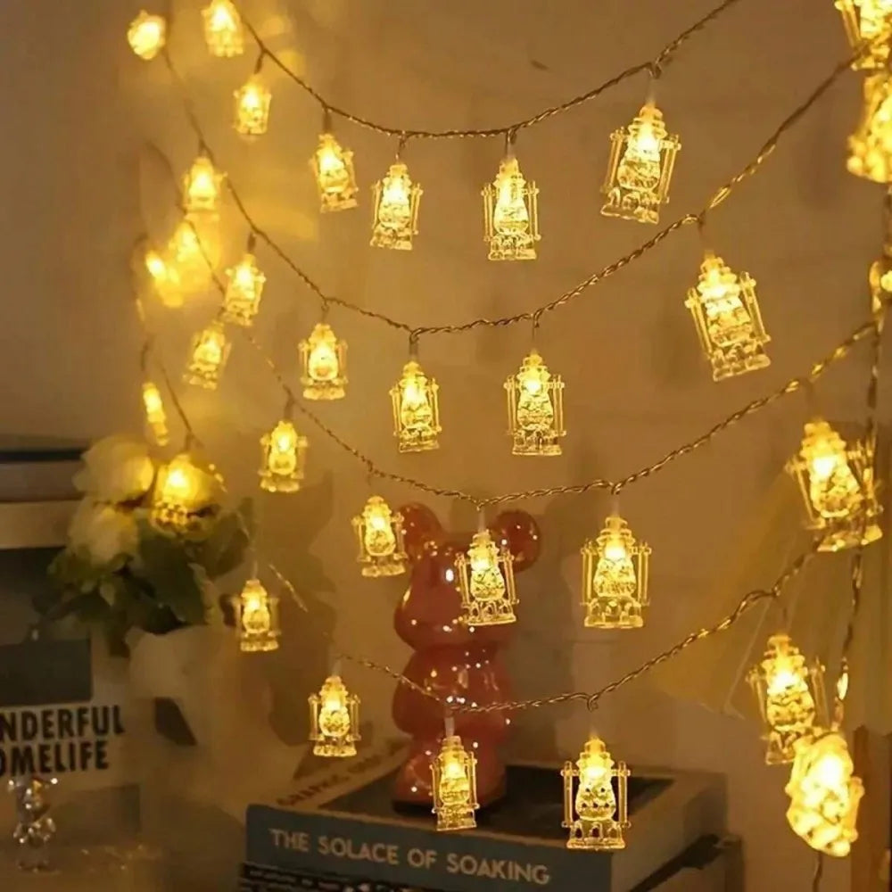 1pc Ramadan Lantern String Lights,59.06/118in LED Fairy Lights for Home Decor,Mosque,Islamic Festival,Religious Celebration Vue