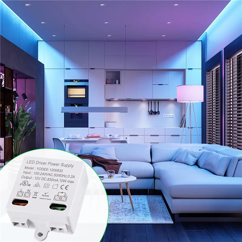 ABKW-2X LED Transformer 12V/DC,0-10W Mini Transformer,Power Supply Drive,Electronic Transformer For 12V LED Lights Vue