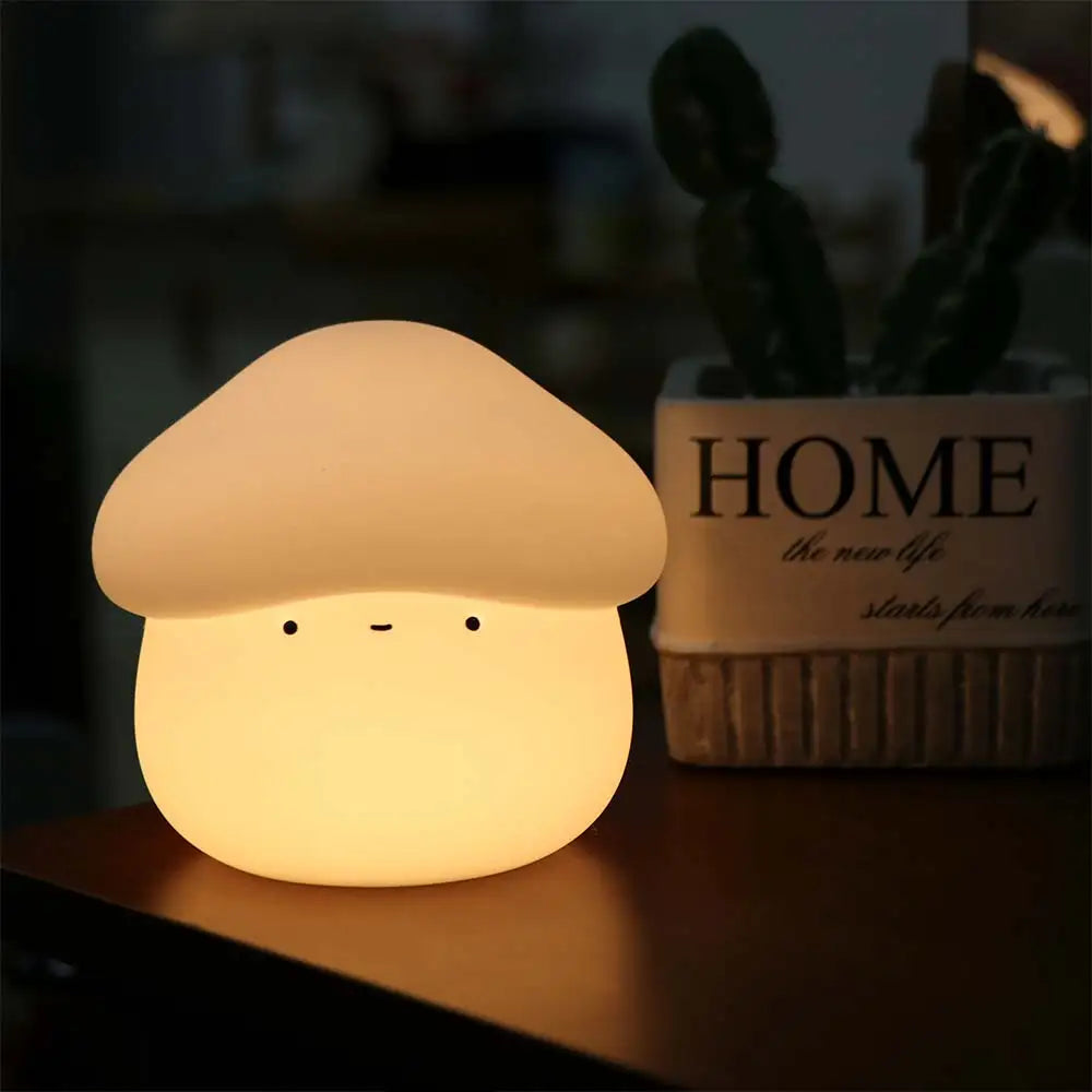 Room Decor Silicone Mushroom Night Lamp Dimmable USB Charging Sleeping Night Lamp Cute Soft LED Bedside Lamp Vue