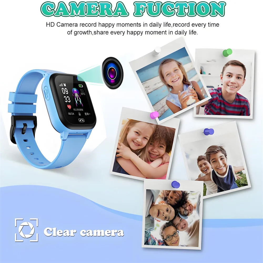 Kids Smart Watch GPS Tracker Location Position SOS Flashlight Phone Call Camera Children Smartwatch Boys Girls Birthday Gifts Vue