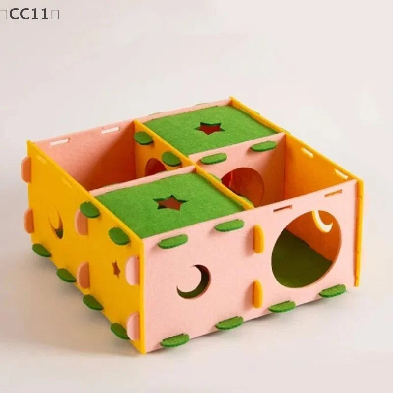 CC11Removable Felt Maze Hide Nest Hamster Passage Little Pet Sugar