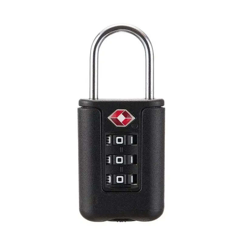 TSA Customs Code Lock for Travel Luggage Password Changeable black Lock Contrast Design Padlock 3 Digit Combination Lock Vue black 1