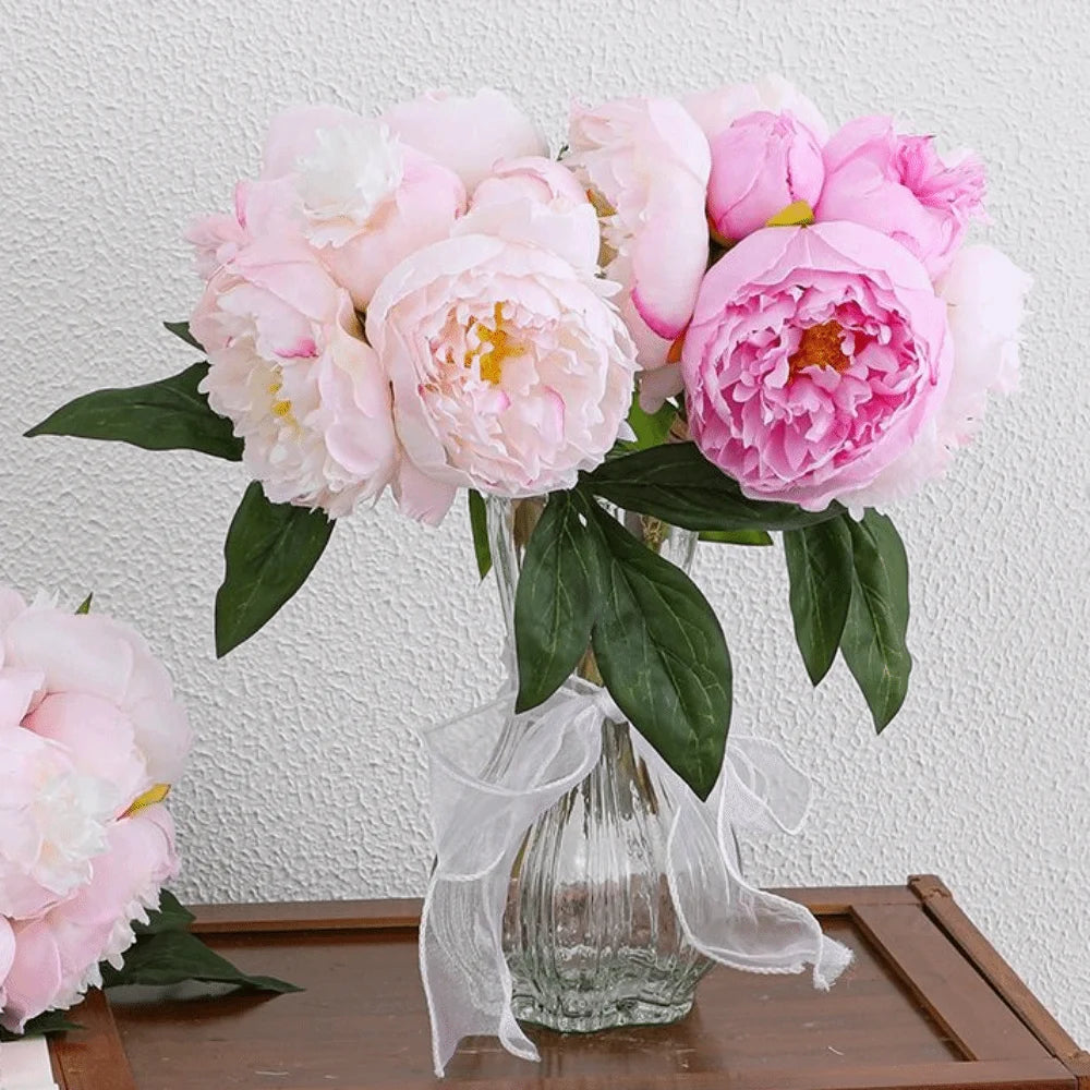 Creative Artificial Peony Bouquet Realistic Silk Flower Artificial Peony Flowers Handmade Multi-Color Simulation Silk Flowers Vue