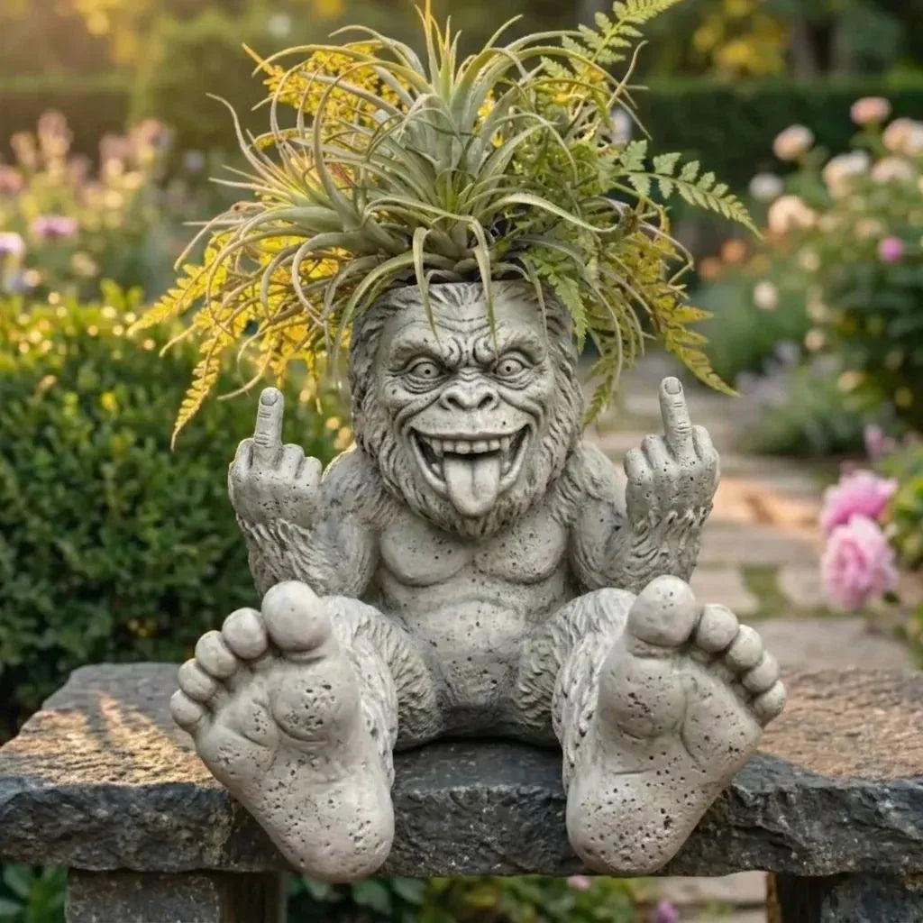 Middle Finger Succulent Cactus Plant Pot Planter Funny Resin Cartoon Animal Desktop Home Garden Office Balcony Novelty Gift Vue A12