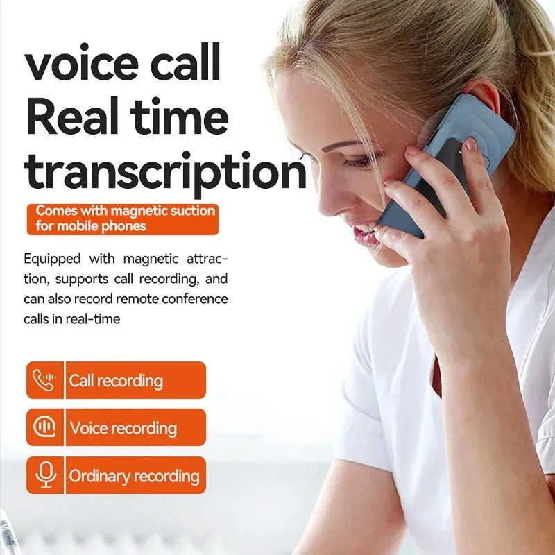 AI Powerd ChatGPT-4 App Phone Call Mini Audio Voice Recorder Espia Transcribe Summarize 58 Language Translator Audio Dictaphone Vue