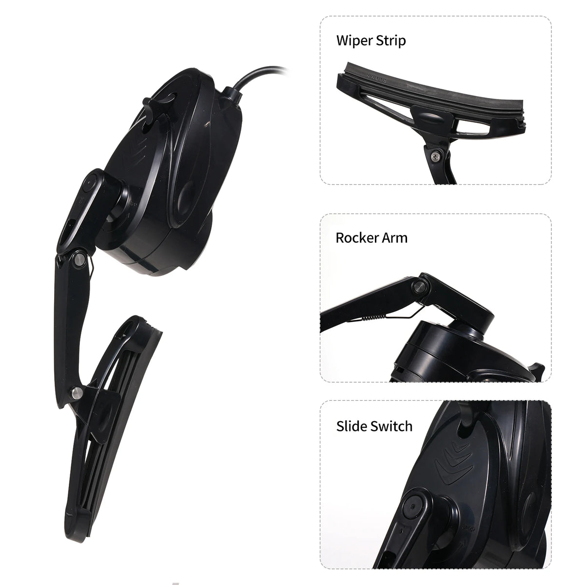 Motorcycle Helmet Wiper 2W Waterproof USB Motorcycle Helmet Windshield Wiper Mini Electric Helmet Wiper Improved Riding Safety Vue