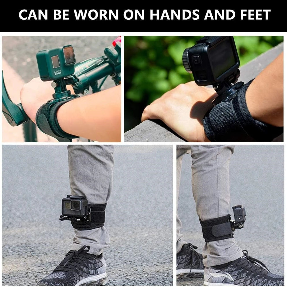 360 Degree Rotating Wrist Strap for Gopro Hero 12 11 10 9 8 Black 7 6 5 4 3 2 Silver White Max Session AKASO EKEN DJI Yi Apeman Vue