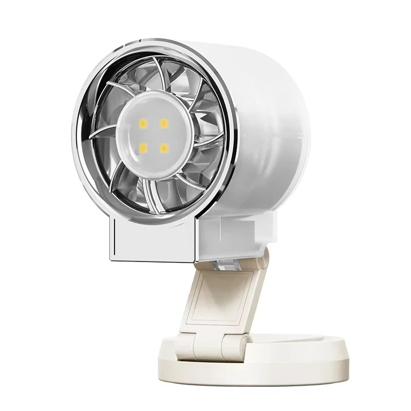 Magnetic Folding Small Fan Powerful Cold Air For Rapid Cooling With Soft Fill Light Suitable For Live Selfies And Summer Travel Vue Beige 1400mAh