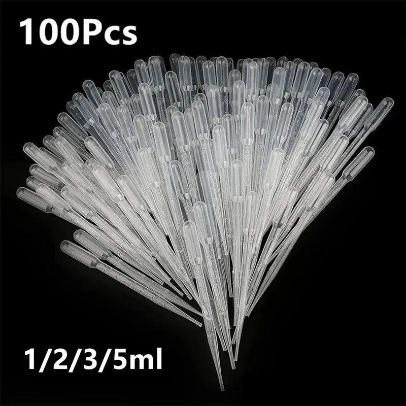 vvocci Laboratory Equipment /Lot Pipette100Pcs 1ml 2ml 3ml 5ml Disposable Graduated Container Liquid Dropper Straw Makeup Tools Vue M253 1ml