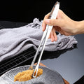 1PCS 304 Stainless Steel Food Tongs Long Handle Non-Slip Barbecue Clip Thickened Steak Clip Kitchen Cooking Tools Accessories Vue Large