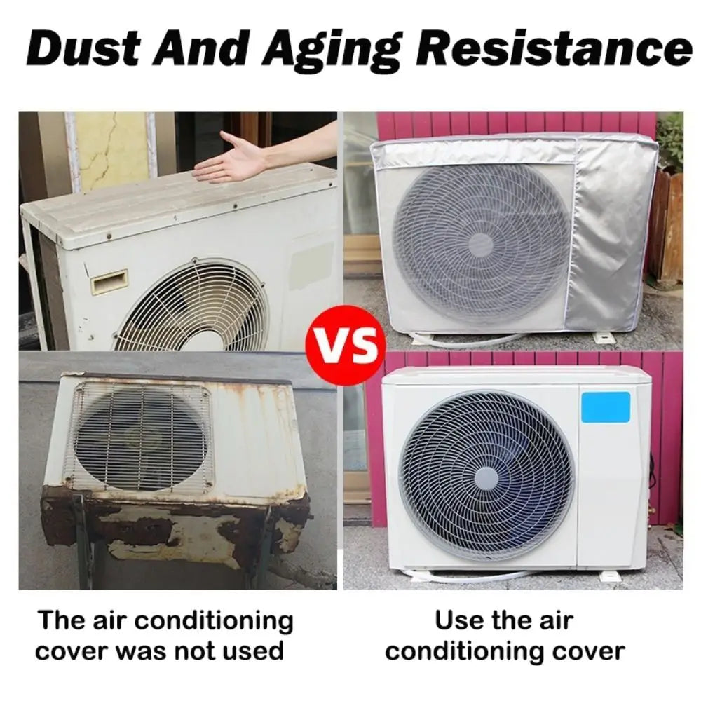 Silver Air Conditioner Cover Multisize Dustproof Waterproof Dust
