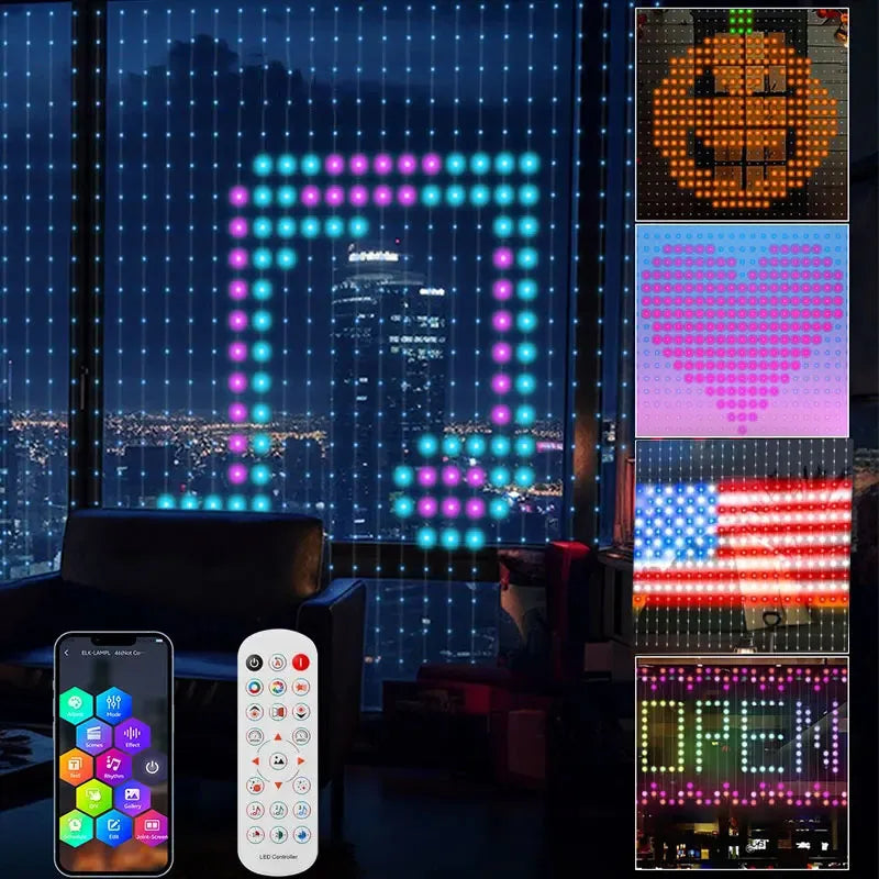 USB Led Smart Curtain Lights Bluetooth App Led String RGB Fairy Lights DIY Music Lights Party Window Curtain Bedroom Decoration Vue