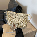 Summer Beach Women Tassels Straw Rattan Weave Shoulder Crossbody Bag