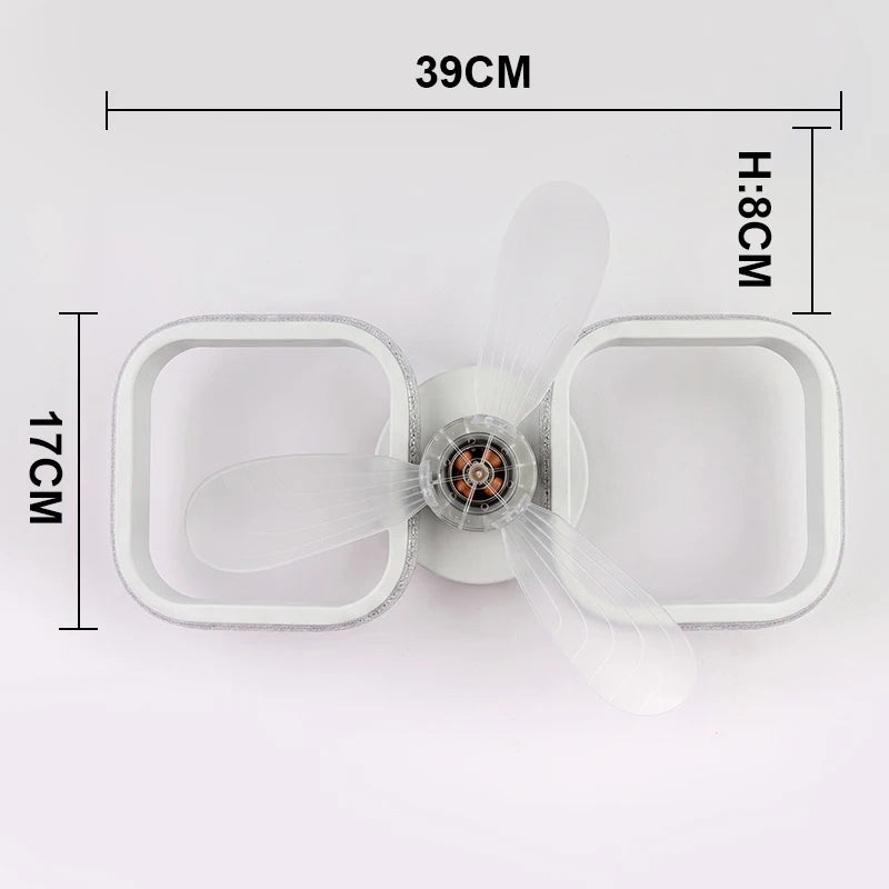 LED Ceiling Fan Light E27 with Remote Control for Dimming Suitable for Living Room Study Household Use 85-265V Vue 2TEWH