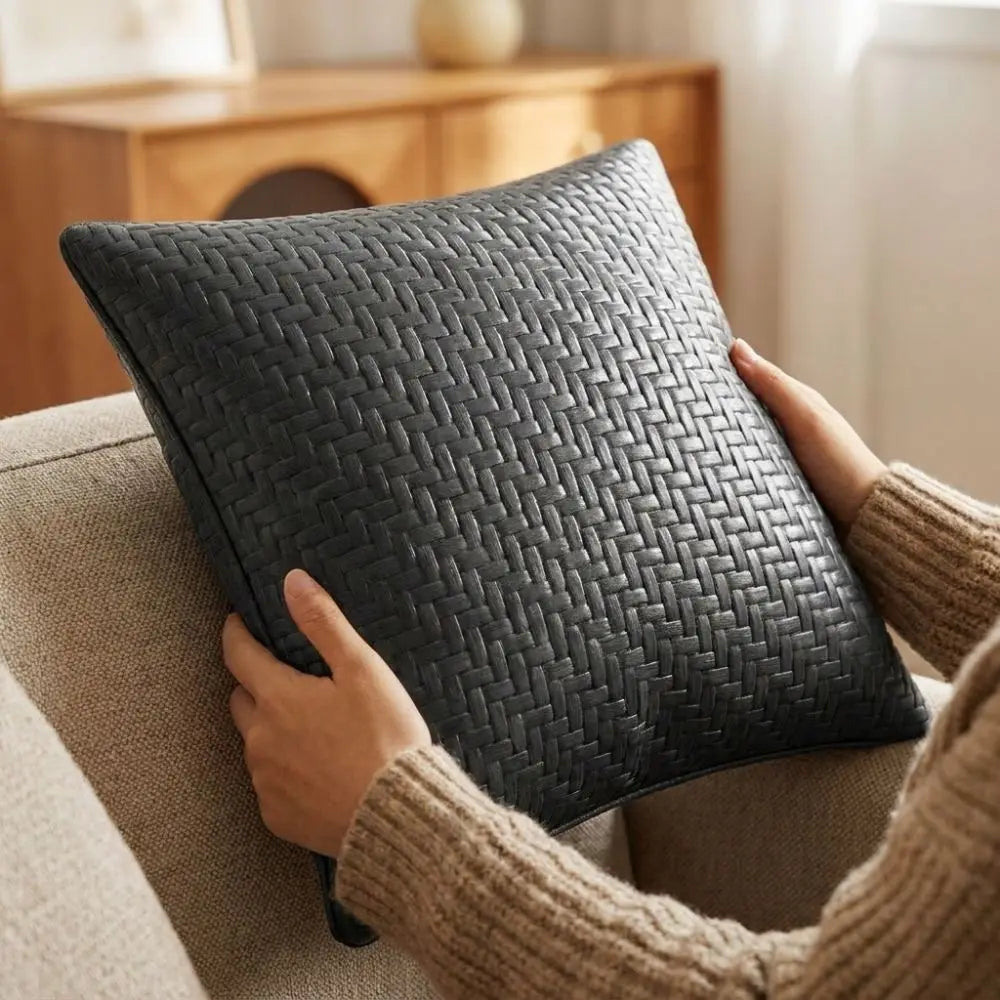Imitation Rattan Weaving Summer Cooling Pillow Covers Solid Color Skin-friendly Ice Mat Pillow Covers Chinese Style Detachable Vue