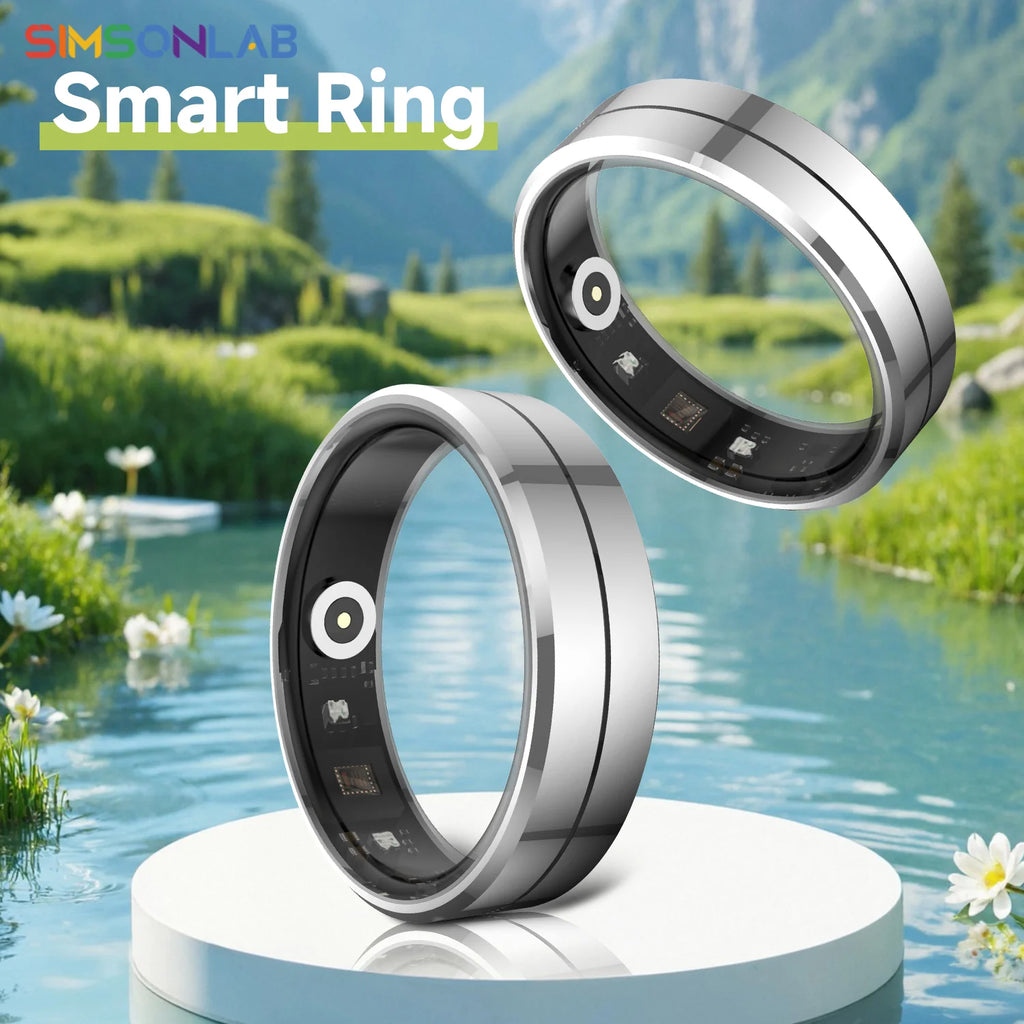 New 5ATM Waterproof Smart Ring 24 hour Heart Rate&Blood Oxygen&Sleep Monitor Fashion Sports Ring Music Control For Men Women Vue