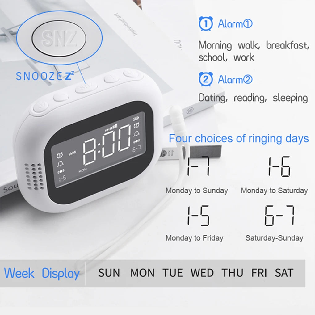 Vibrating Alarm Clock with Bed Shaker Multifunctional for Heavy Sleeper Deaf Hard 2 Hearing Snooze Alarm Clock Vue